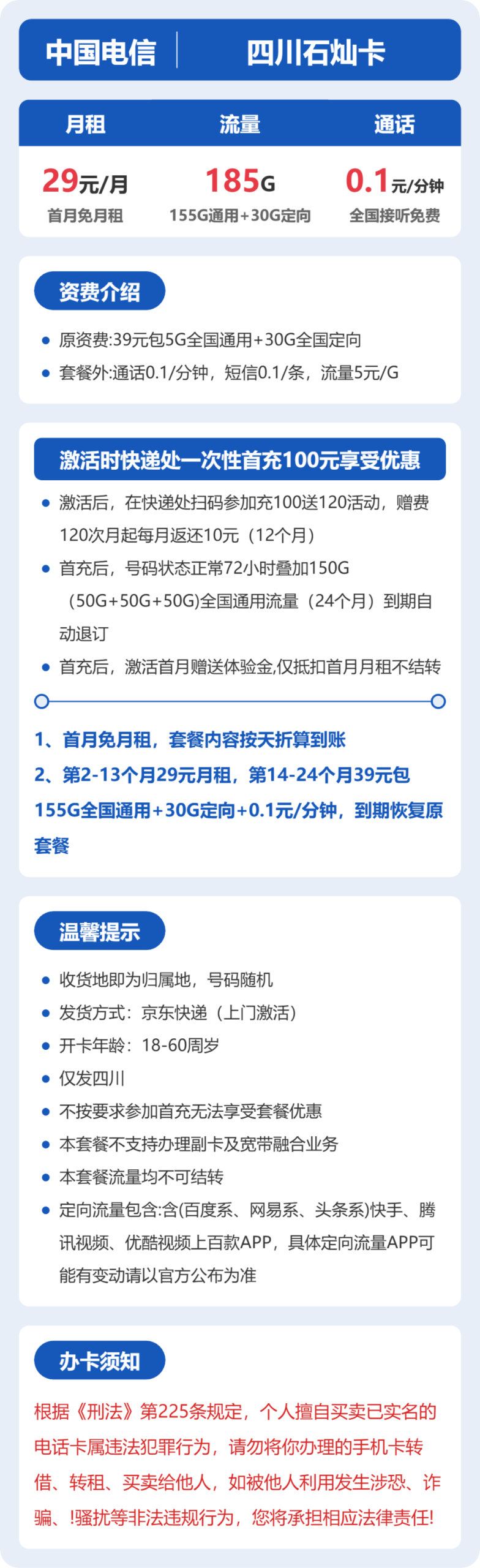 电信四川石灿卡详情