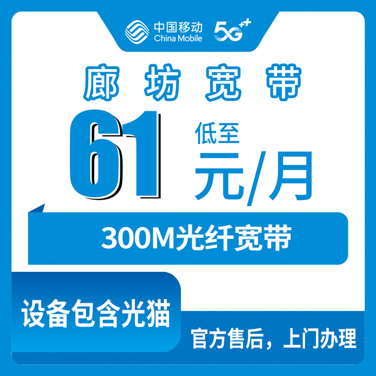 2026年10月下旬河北省廊坊市大厂县移动融合宽带怎么选？61元300M套餐资费拆解和装维流程实录